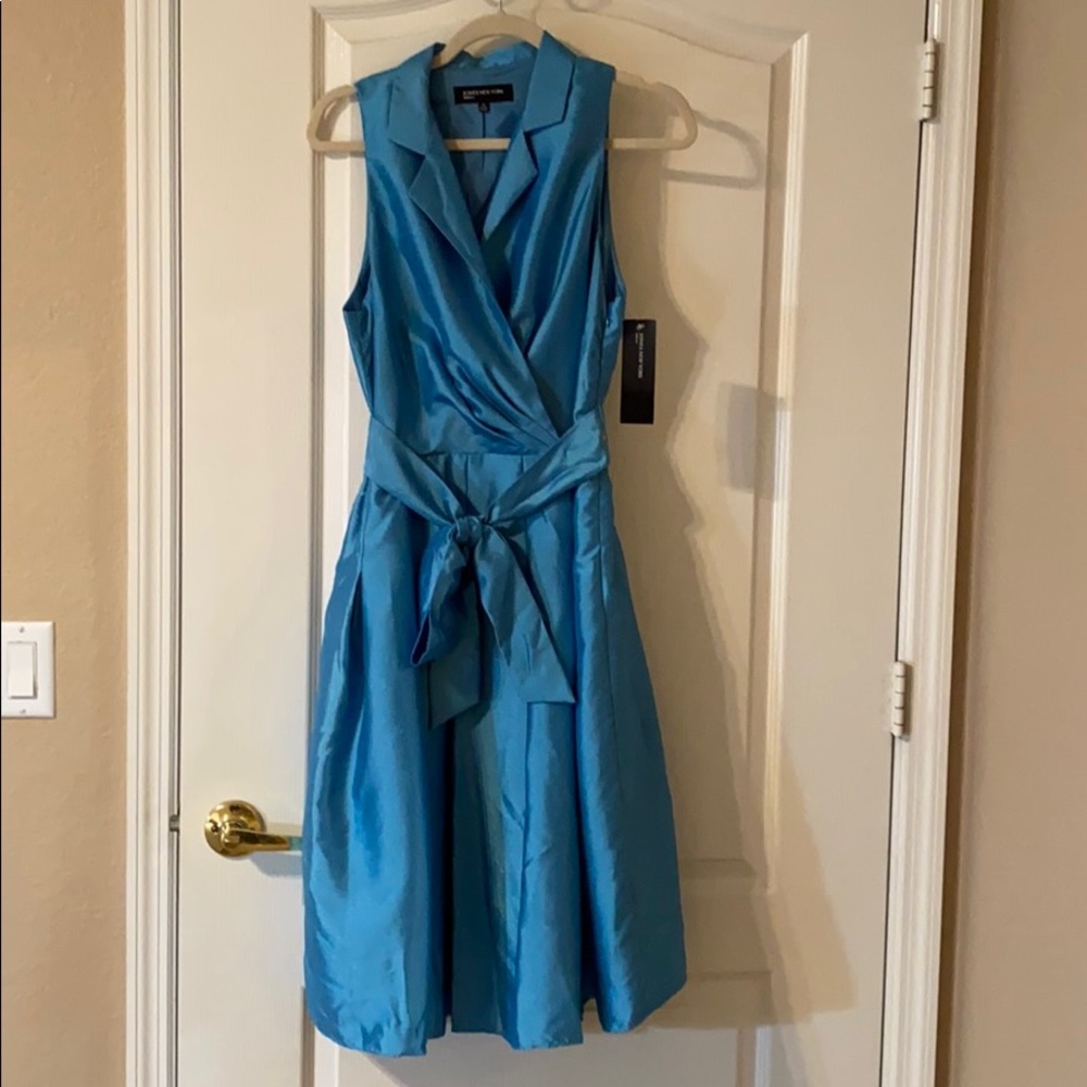 Vintage Style Blue Fit + Flare Dress